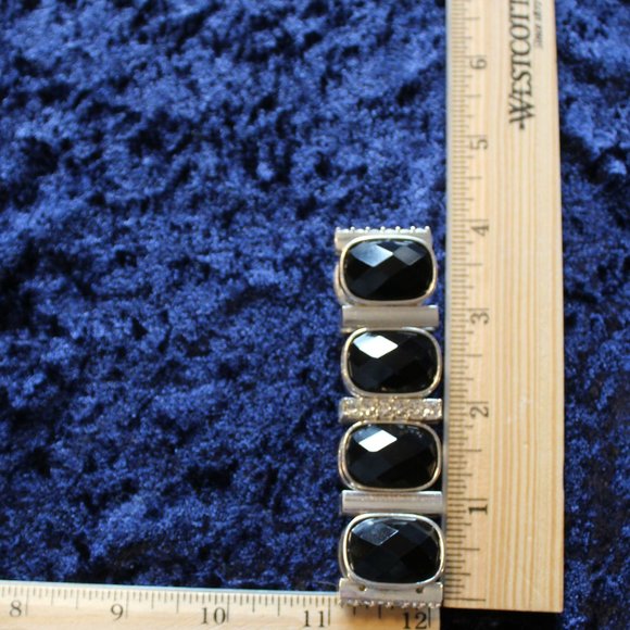 Black Stone Necklace and Bracelet - Picture 3 of 5